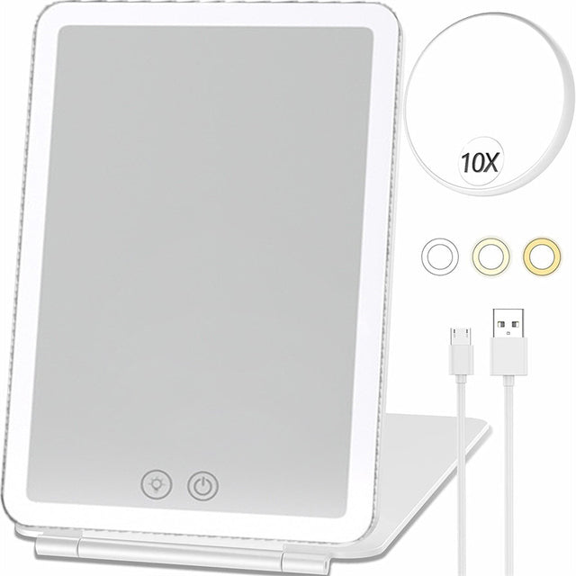 Espejo LED Portátil y Recargable